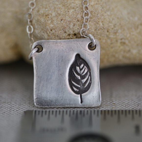 Oak leaf necklace in sterling by Katherine Sheetz - Picture 7 of 8